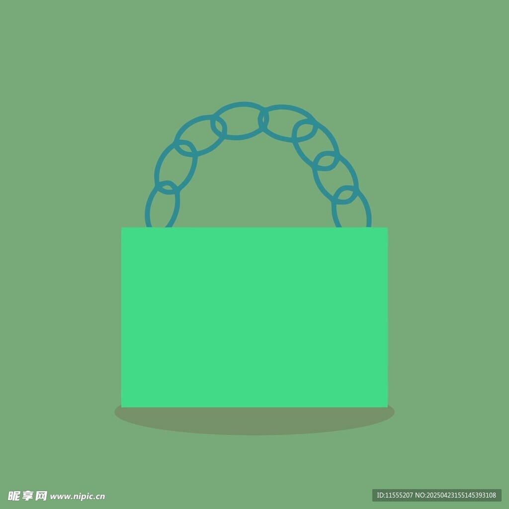 绿色简约手提包图标