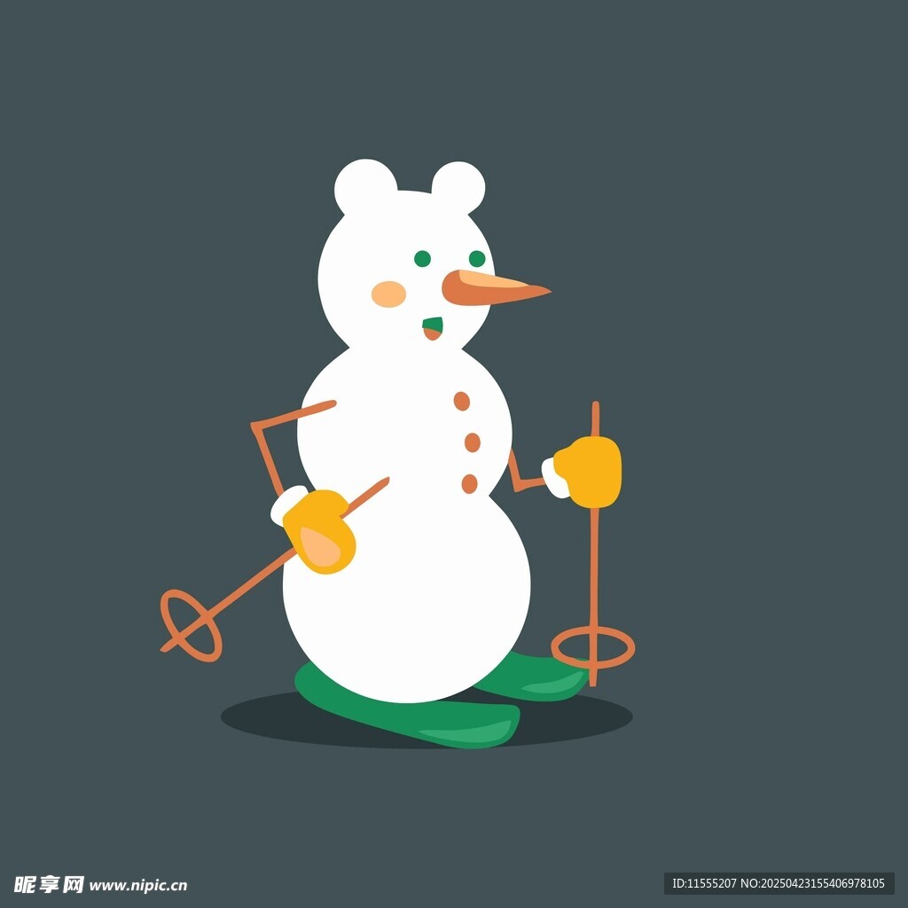 滑雪的雪人