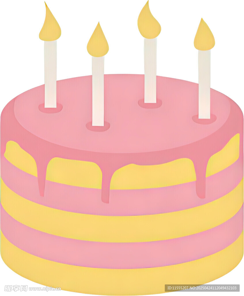 粉色条纹生日蛋糕