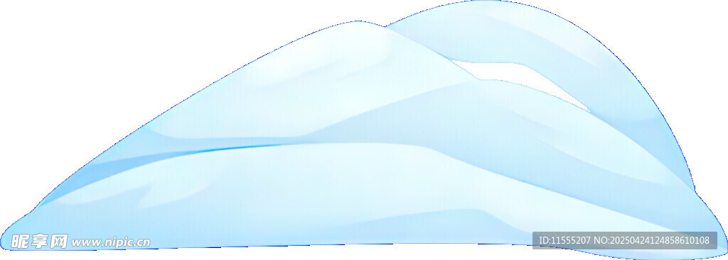 蓝色波浪形透明物体