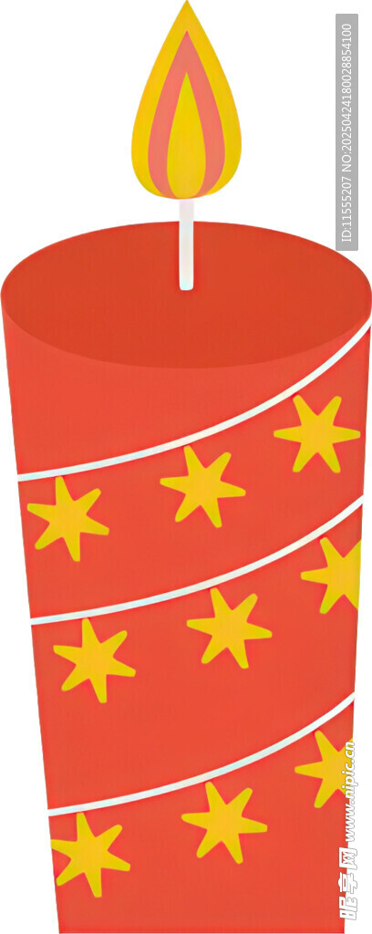 红色星星图案装饰的蜡烛