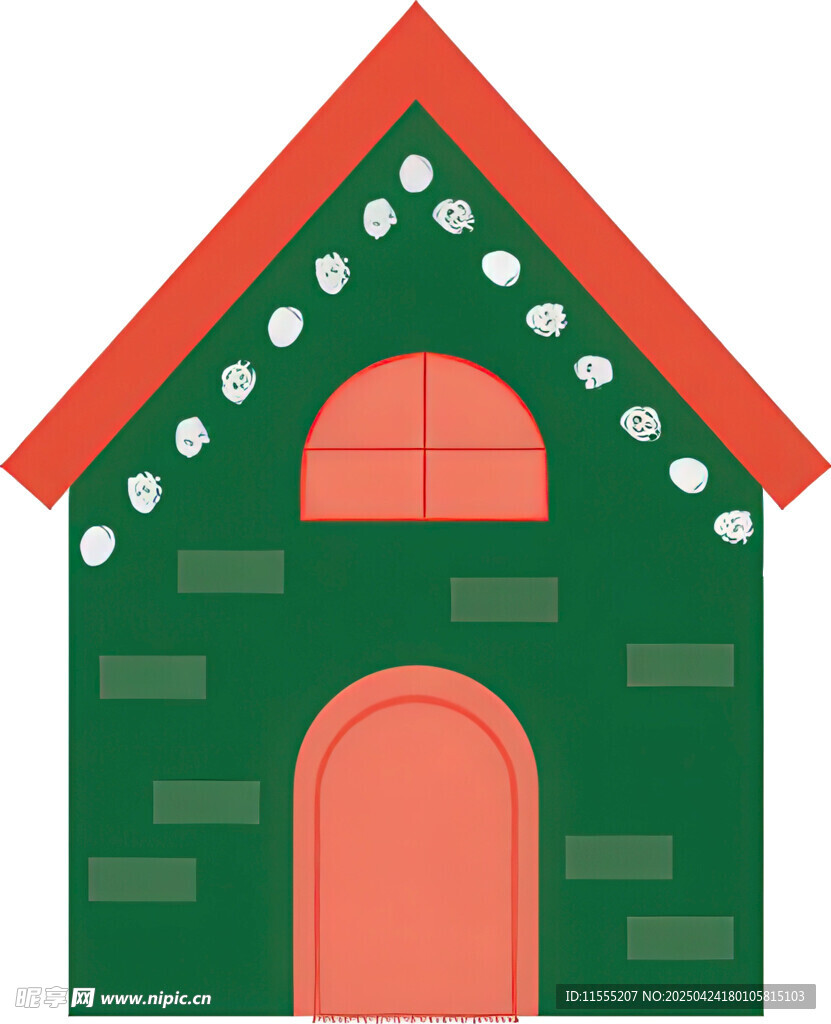 绿色小屋插画