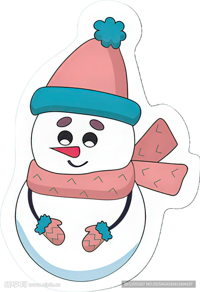 可爱雪人贴纸形象