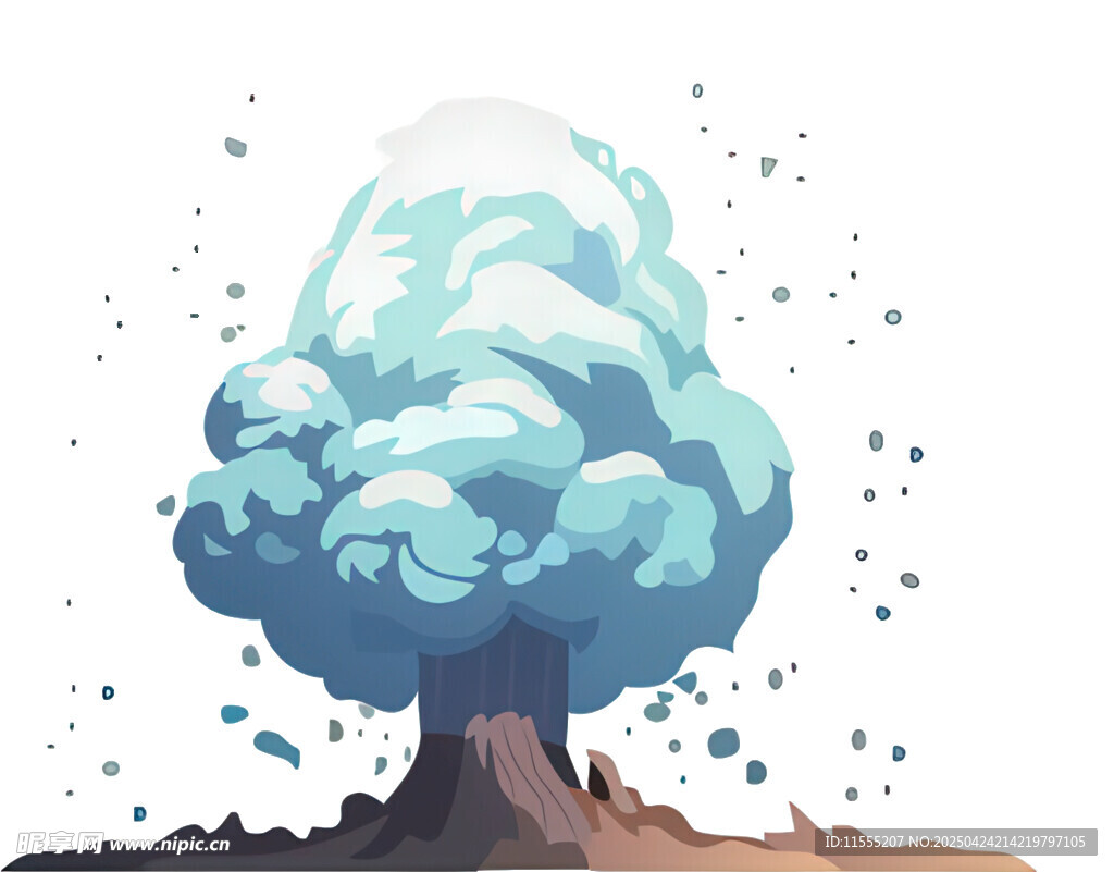 火山爆发场景插画