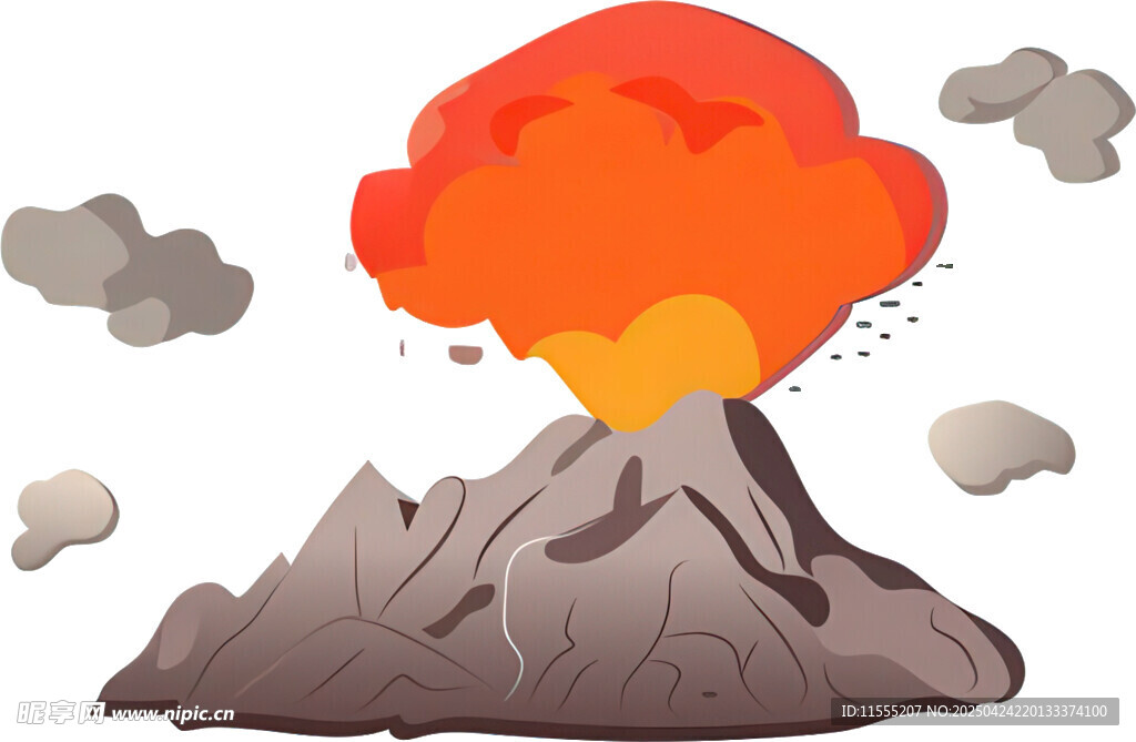 火山喷发场景插画