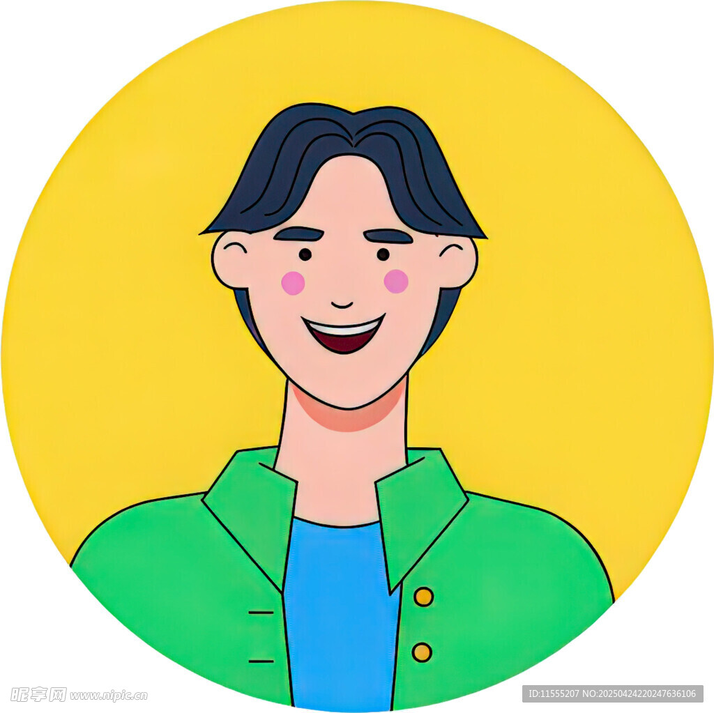 微笑穿绿衣的男士头像