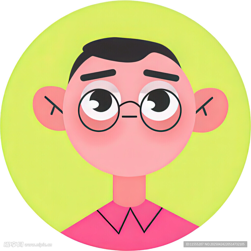 戴眼镜的卡通男孩头像