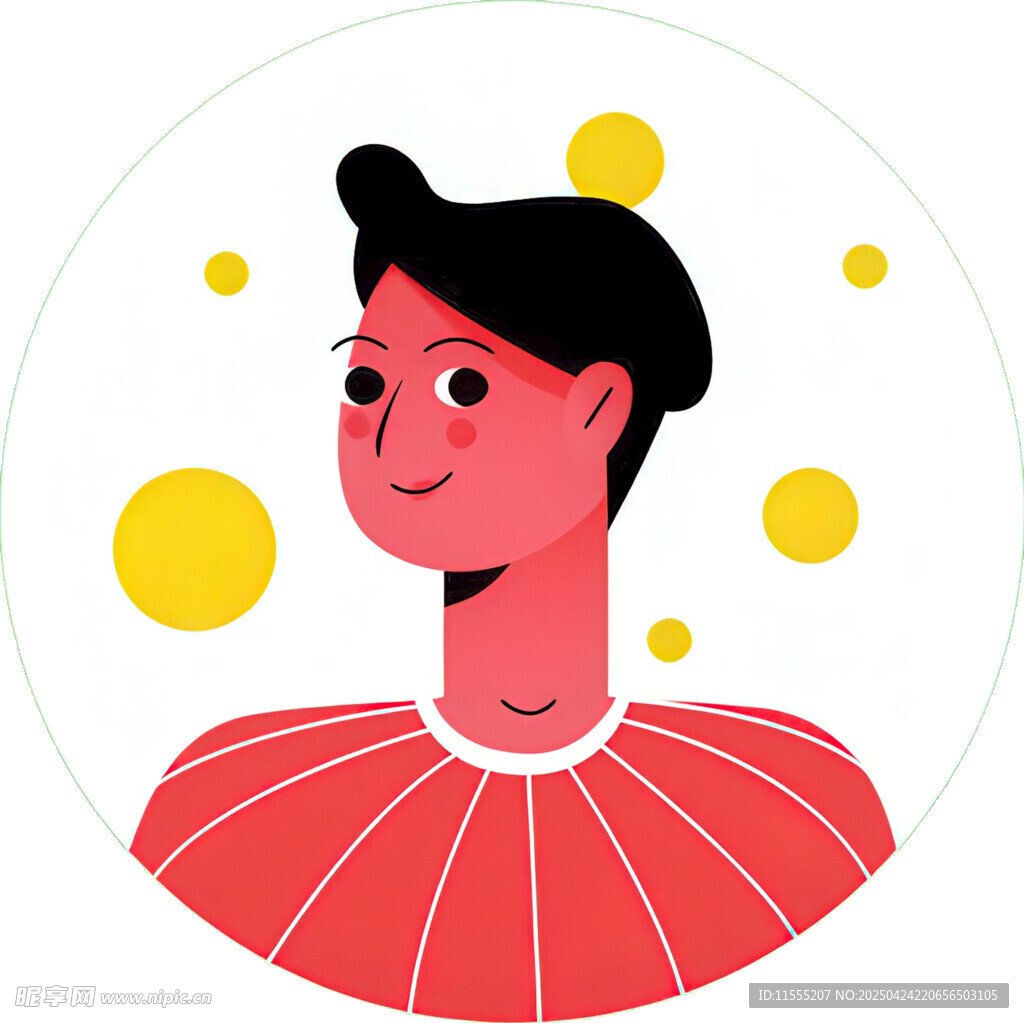 微笑红衣人物插画