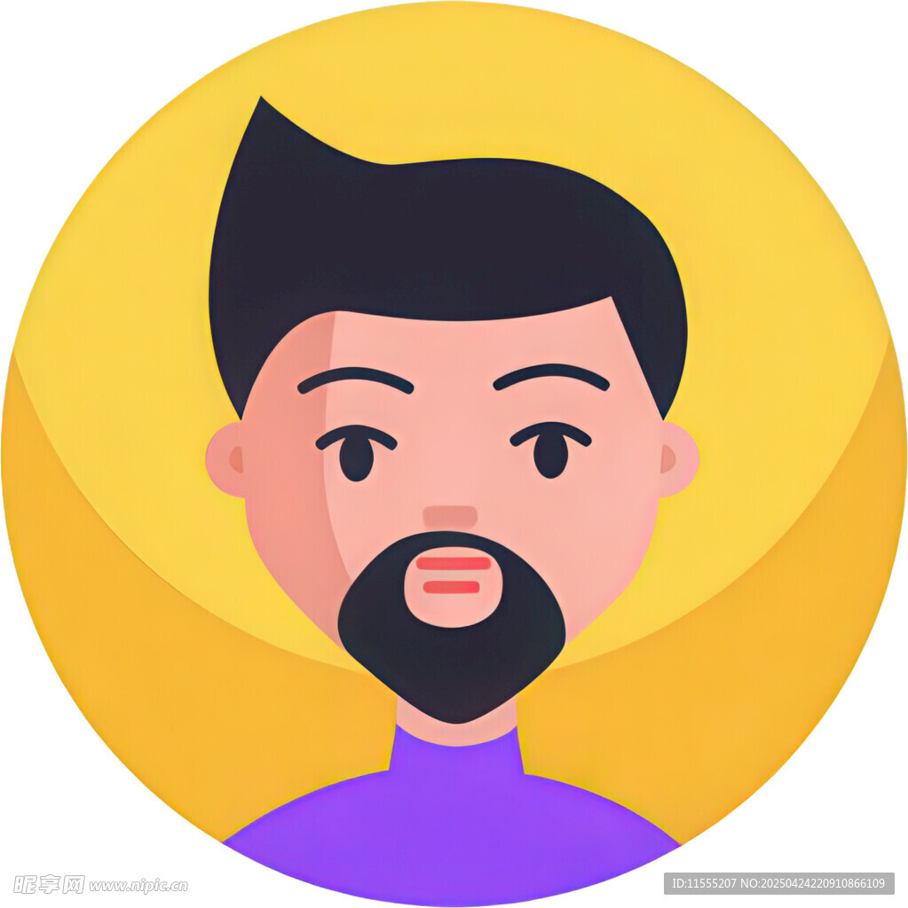 留胡须的男性头像