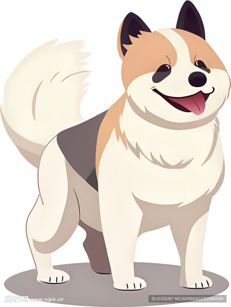 可爱站立柴犬插画形象