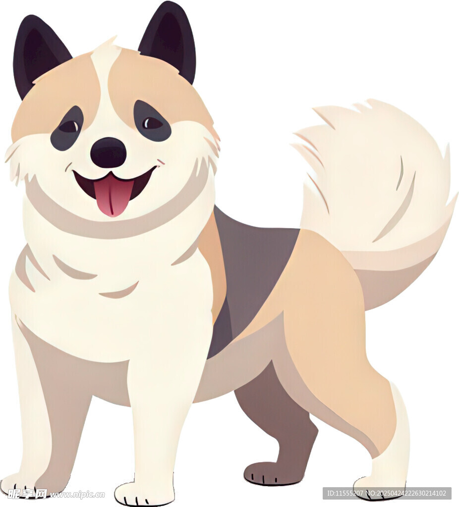 可爱站立柴犬插画形象