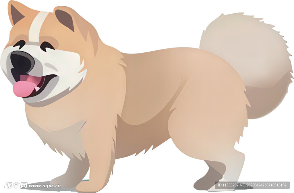 可爱站立柴犬插画