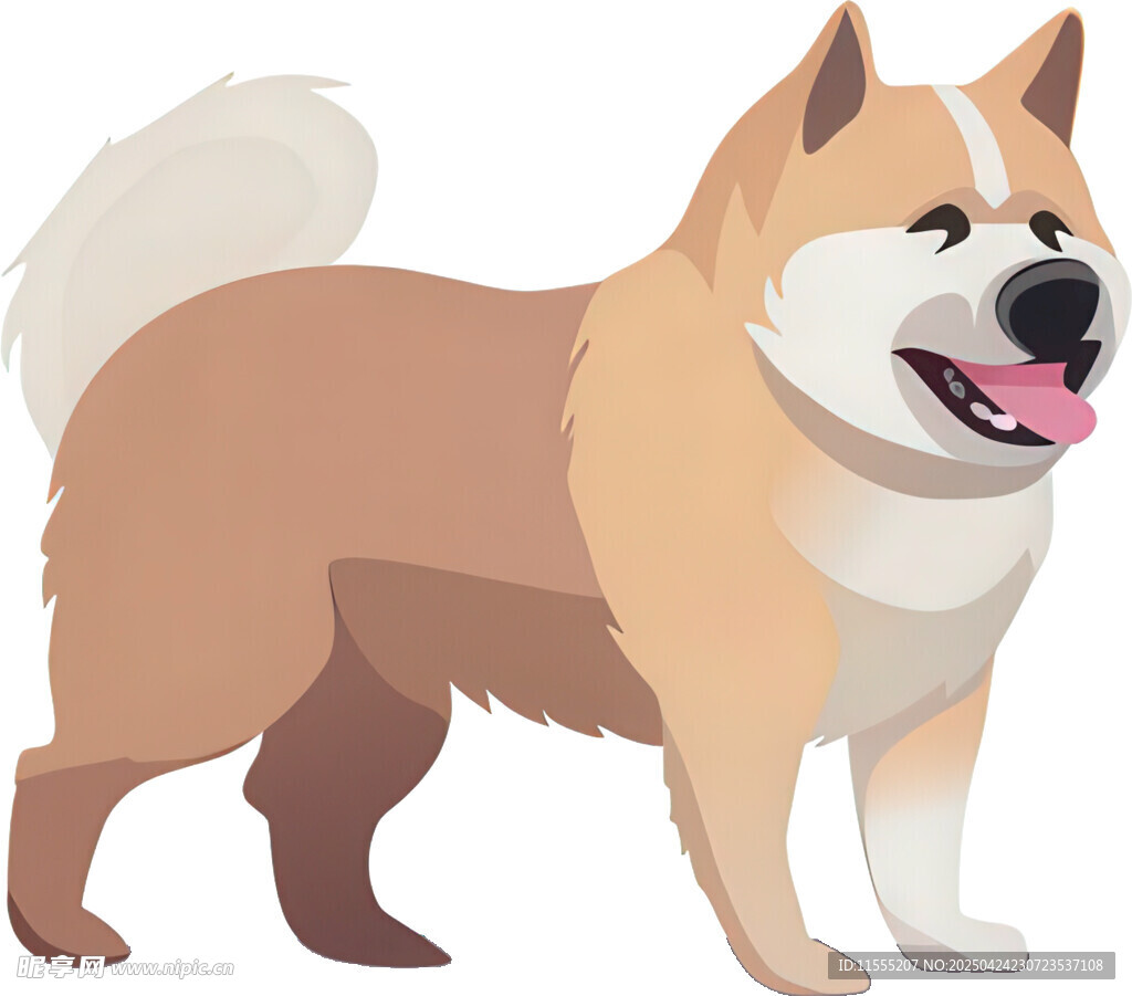 可爱站立柴犬插画形象
