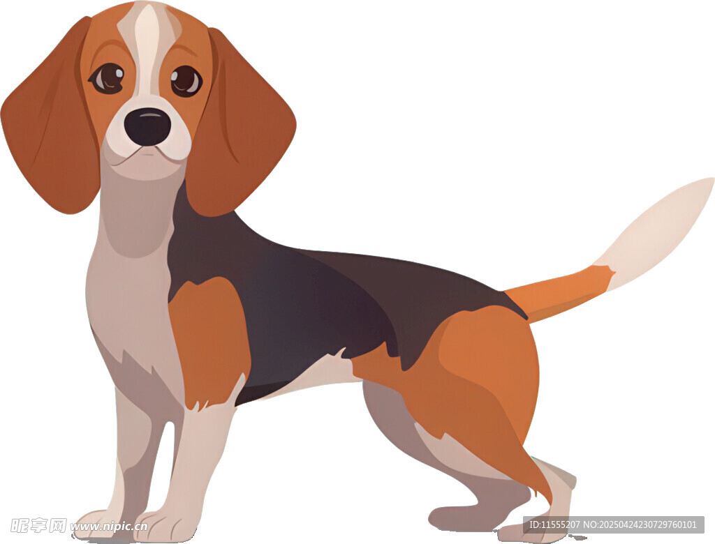 可爱比格犬插画形象