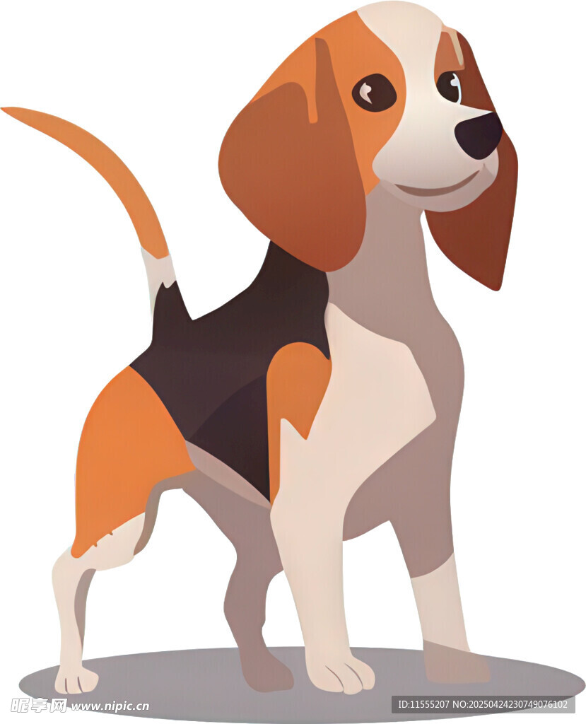 可爱小猎犬站立形象