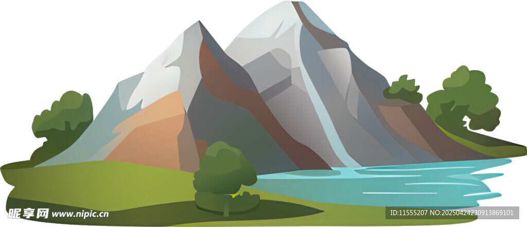 山间美景 瀑布与青山