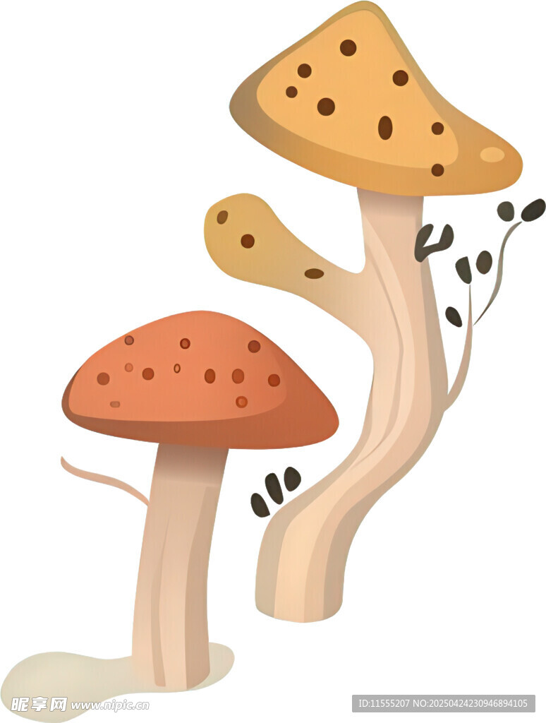 卡通风格的蘑菇插画