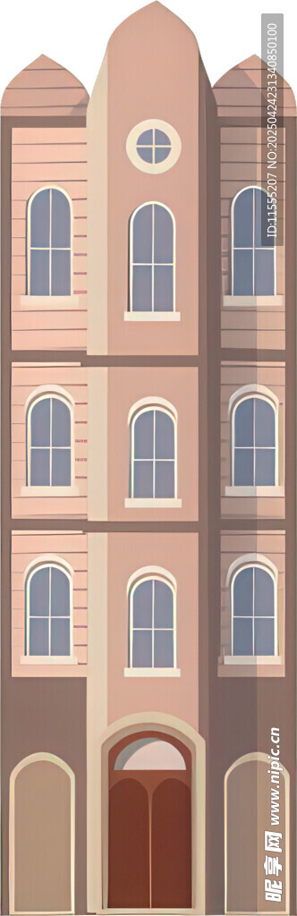 复古风格多层建筑外观
