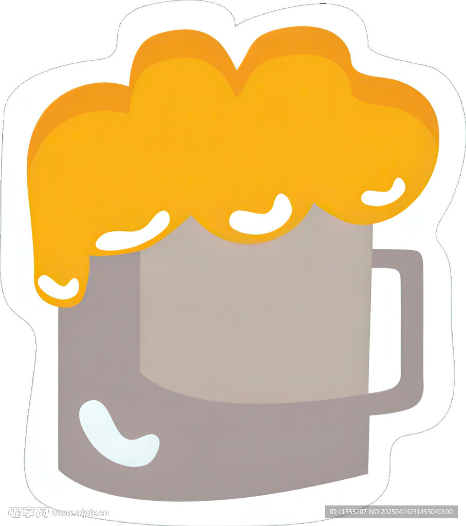 满溢泡沫的啤酒杯