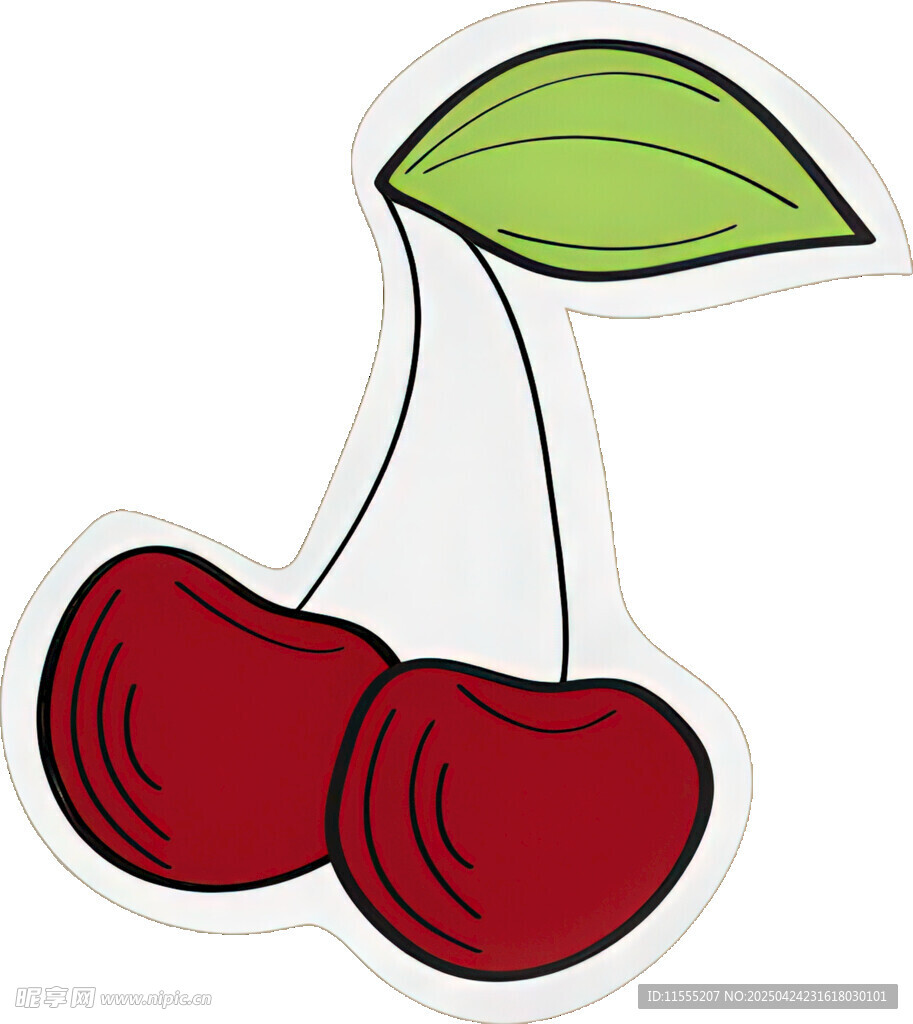 卡通双樱桃贴纸