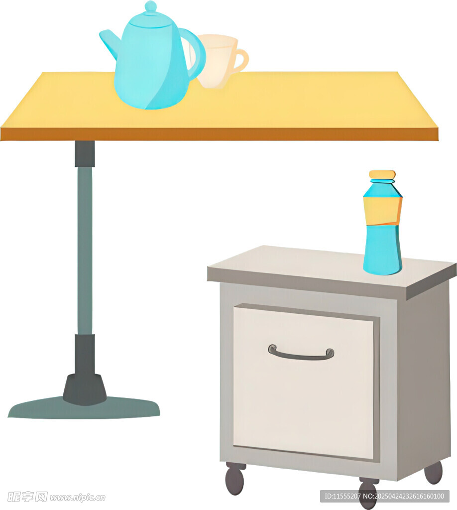 茶几旁的小推车与茶具