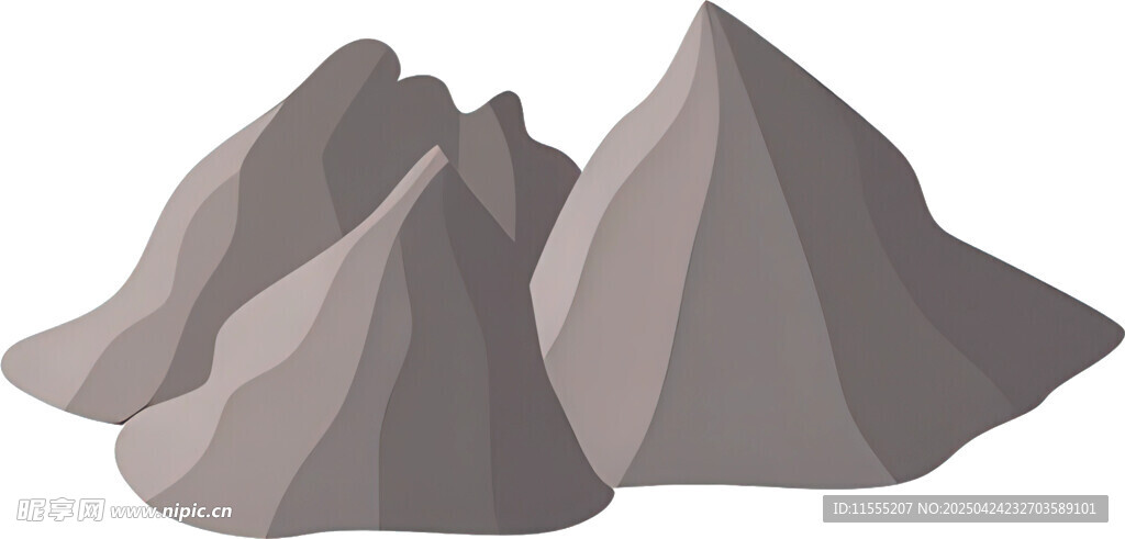 卡通风格的三座山峰