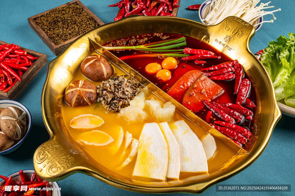 鸳鸯火锅食材丰富诱人