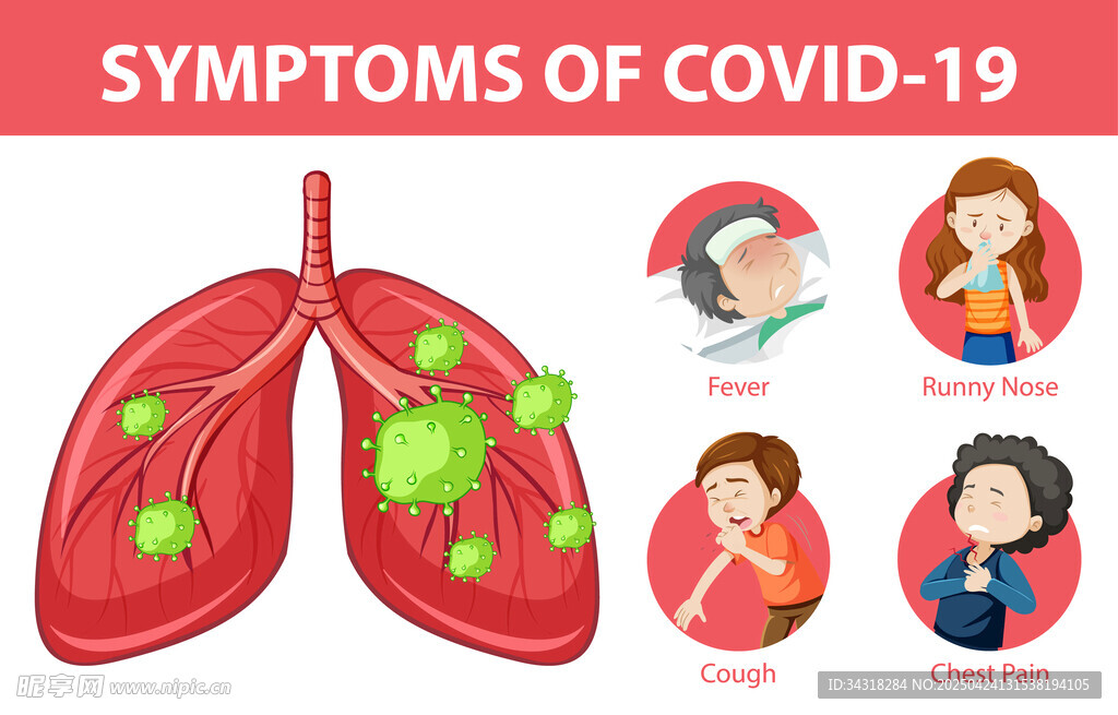 肺 咳嗽卡通图案
