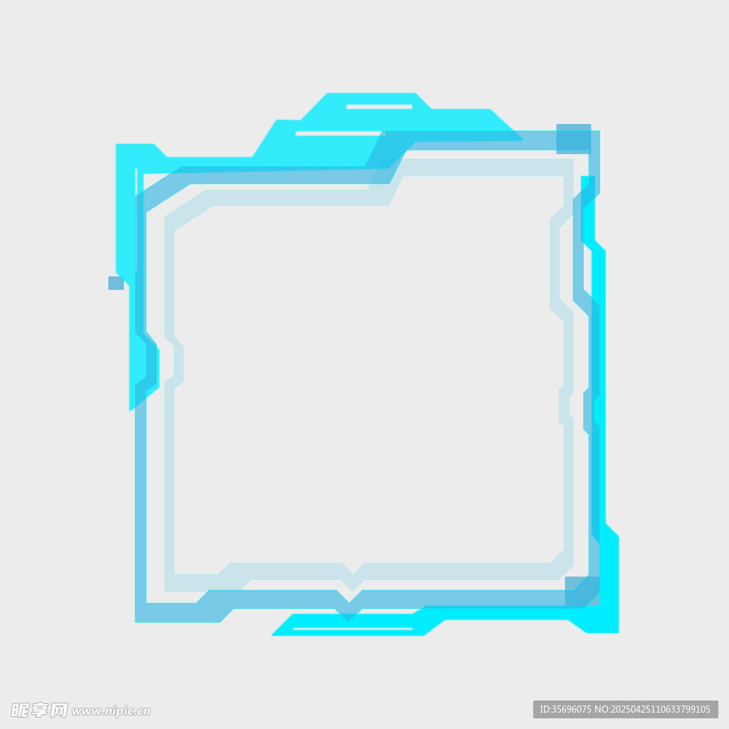 蓝色科技风边框设计元素