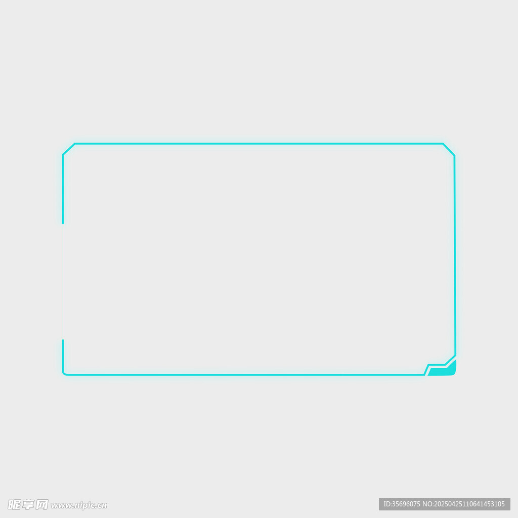 简约蓝框边框设计元素