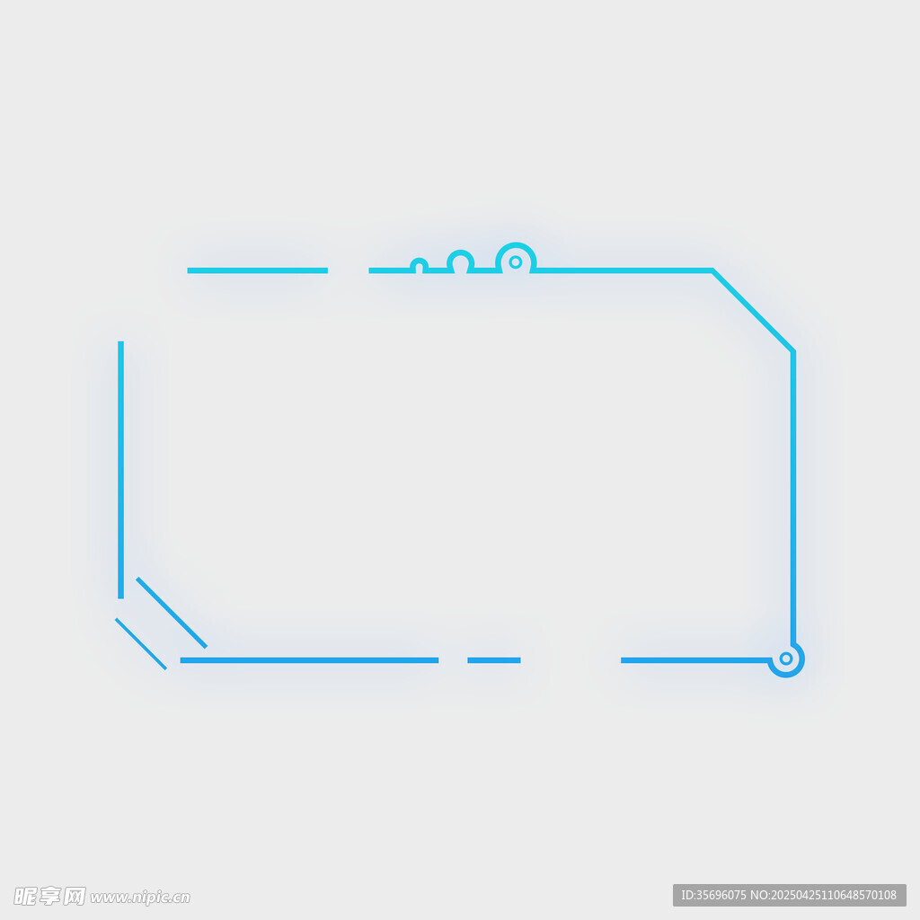 简约蓝色线条边框图形