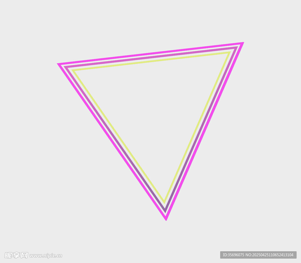 粉色三角形边框图形