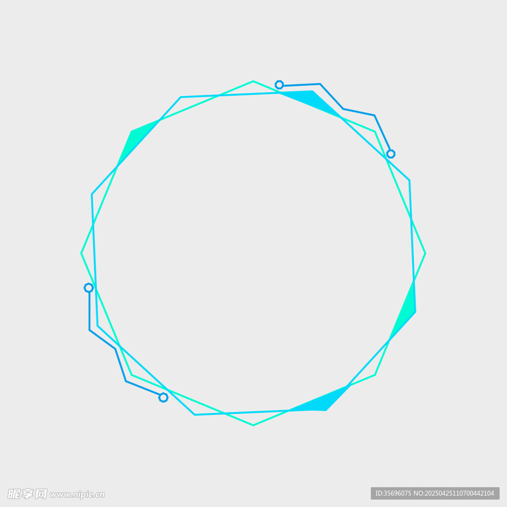 蓝绿色几何线条圆形图案