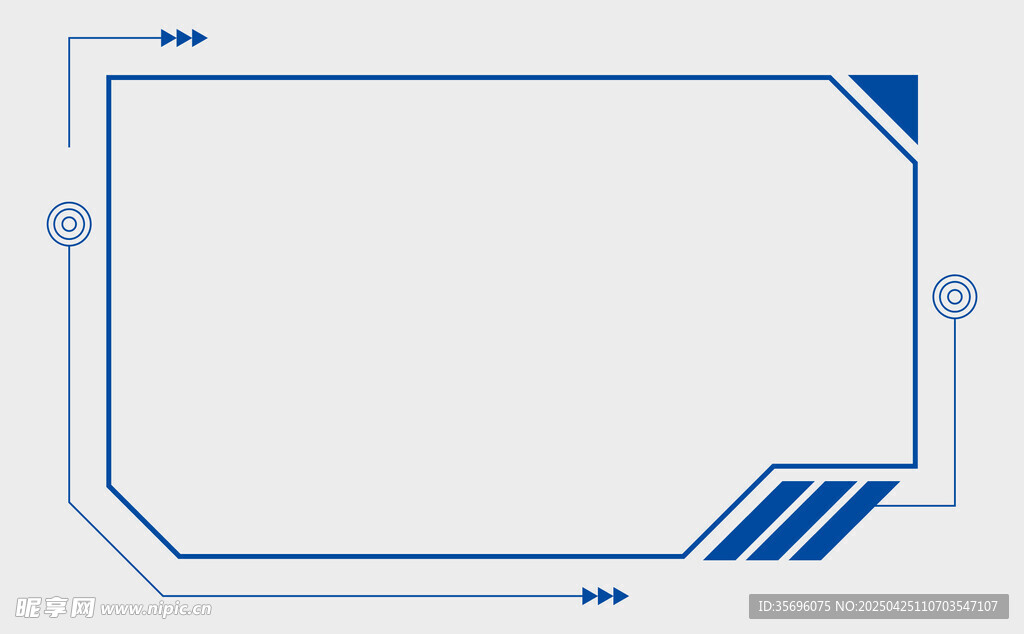 科技风蓝色边框设计元素