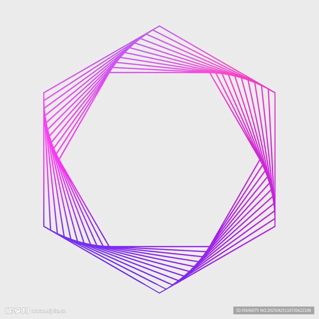 渐变线条构成的六边形图案