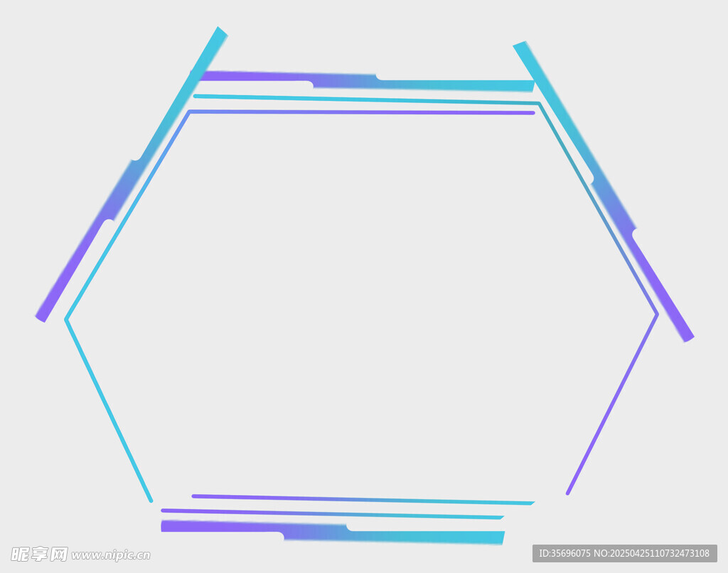 彩色六边形线条边框图案
