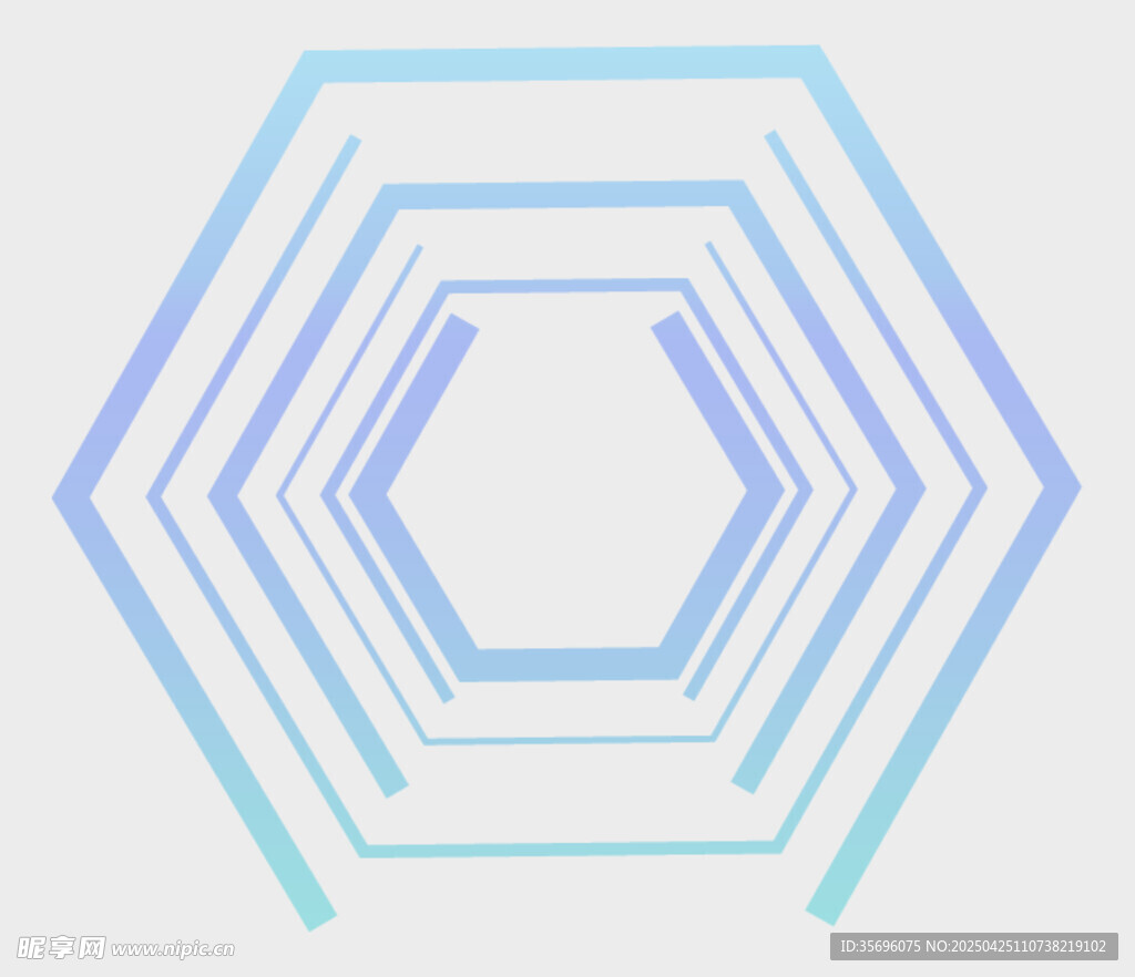 六边形渐变线条几何图案