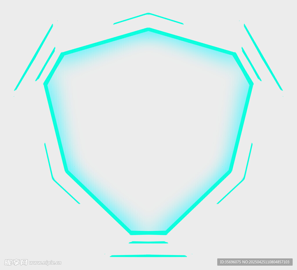 蓝色科技感盾牌图标
