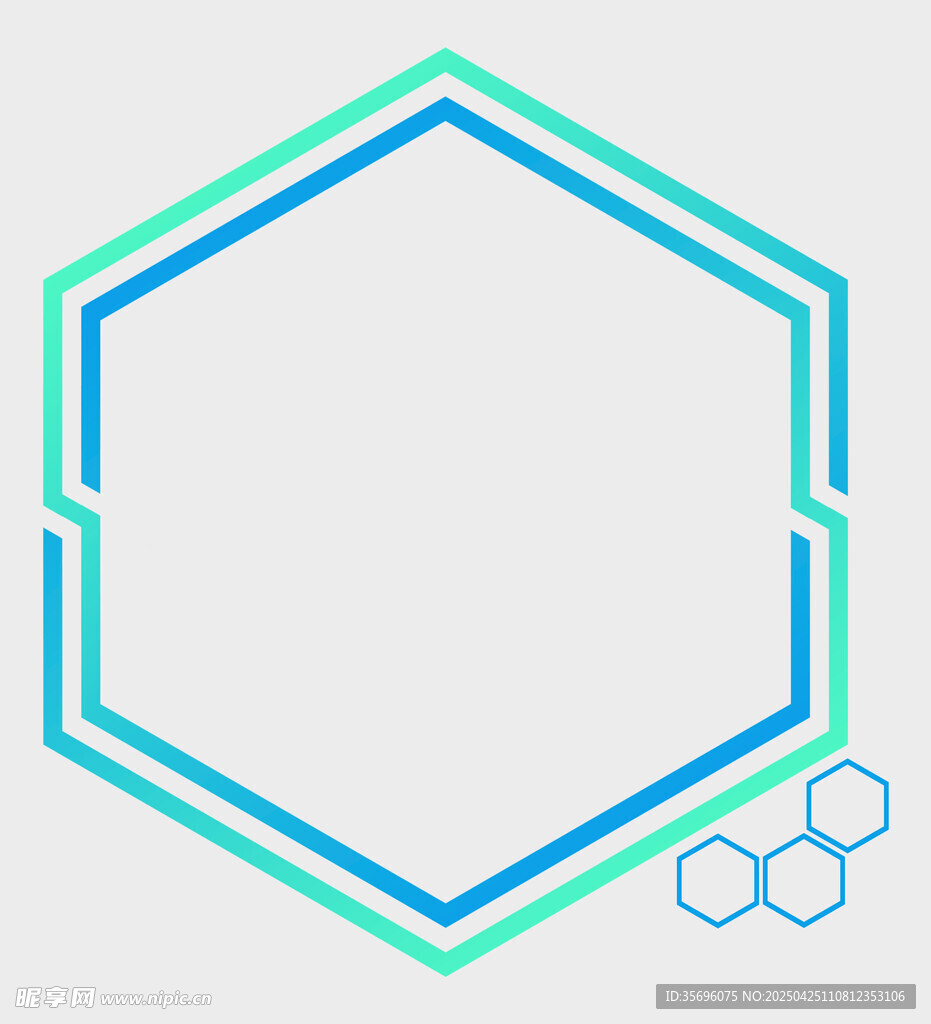 六边形边框图案设计元素