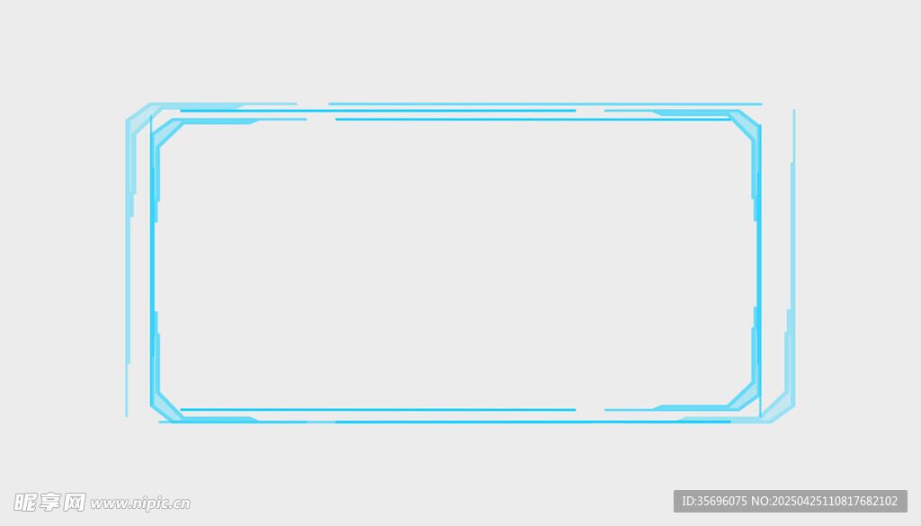 蓝色渐变边框图形元素