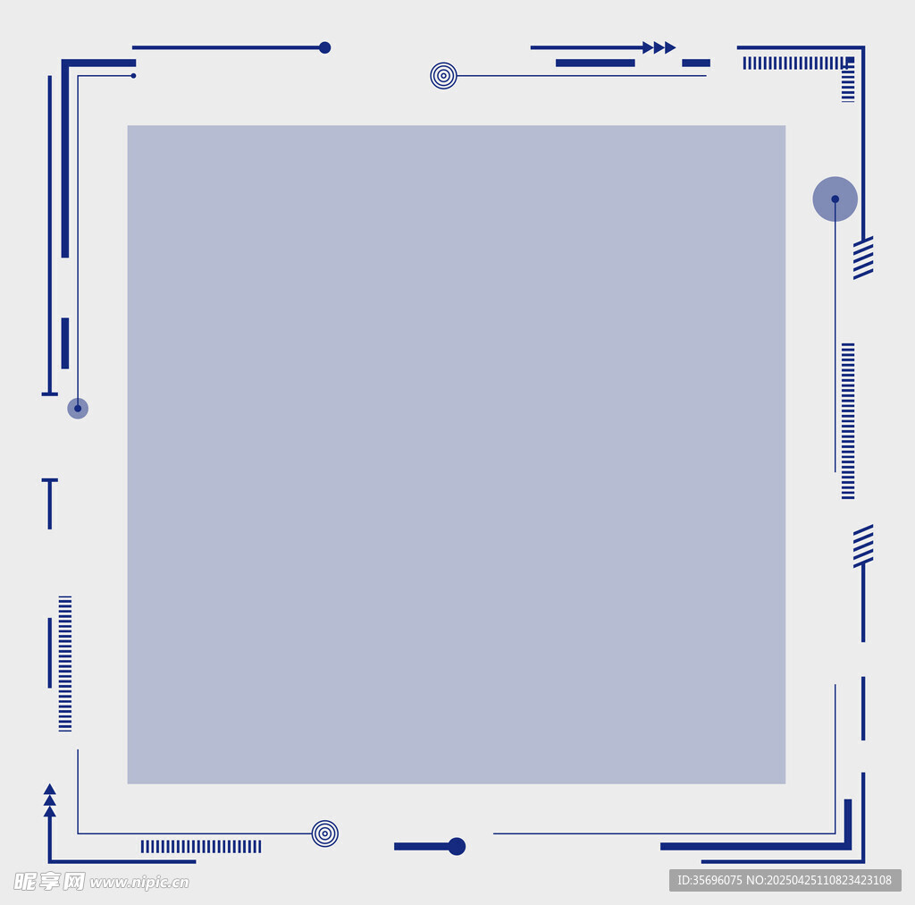 简约蓝色边框方形图案