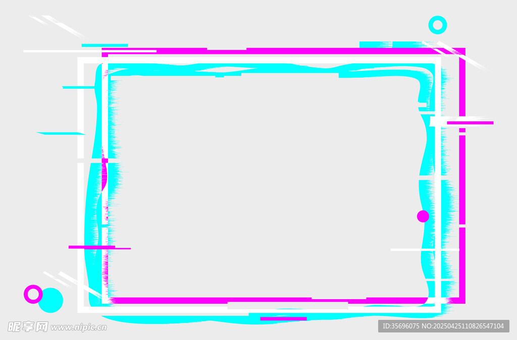霓虹边框方形抽象图案