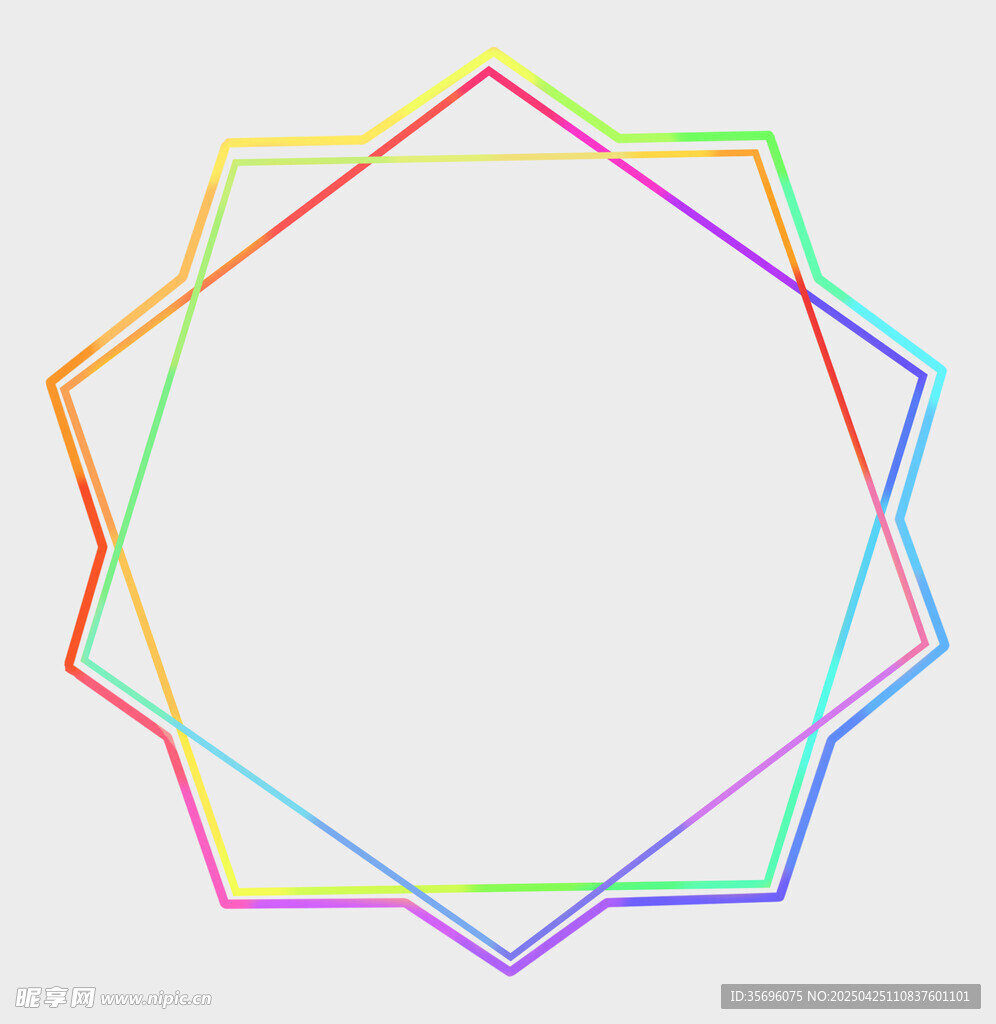 多彩几何环形边框图案