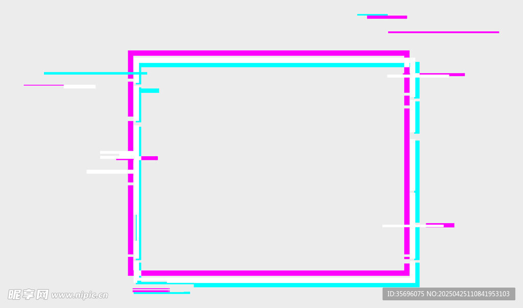 霓虹边框方形简约背景图