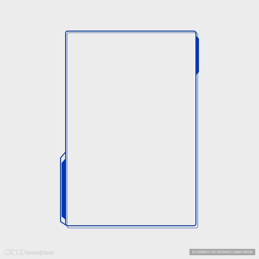 蓝色简约边框空白文本框