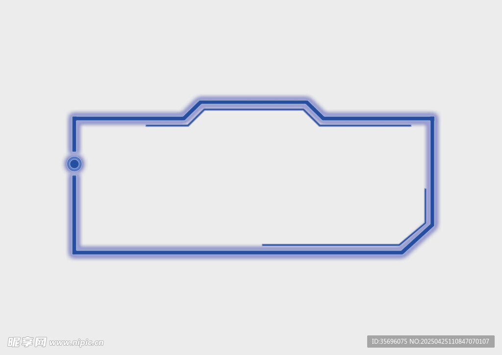 蓝色简约边框图形