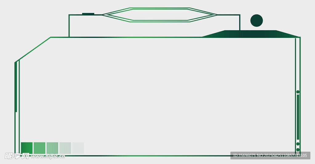 简约绿色边框空白背景图