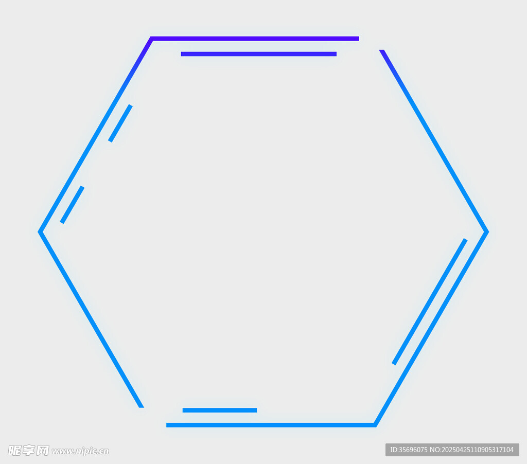 六边形线条轮廓图形