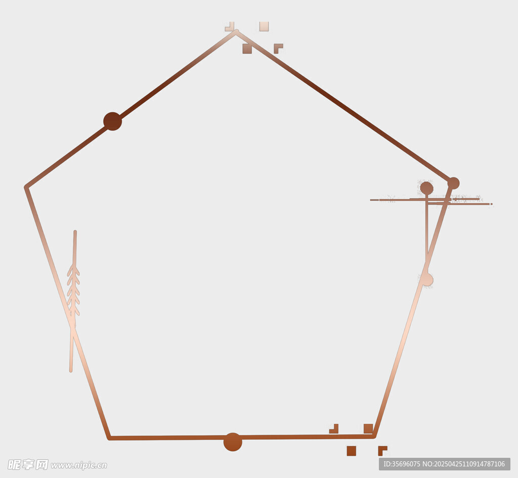 玫瑰金色多边形装饰图形