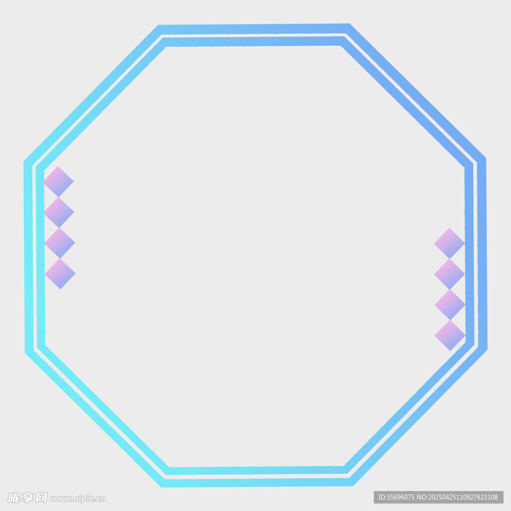 渐变八边形边框装饰元素